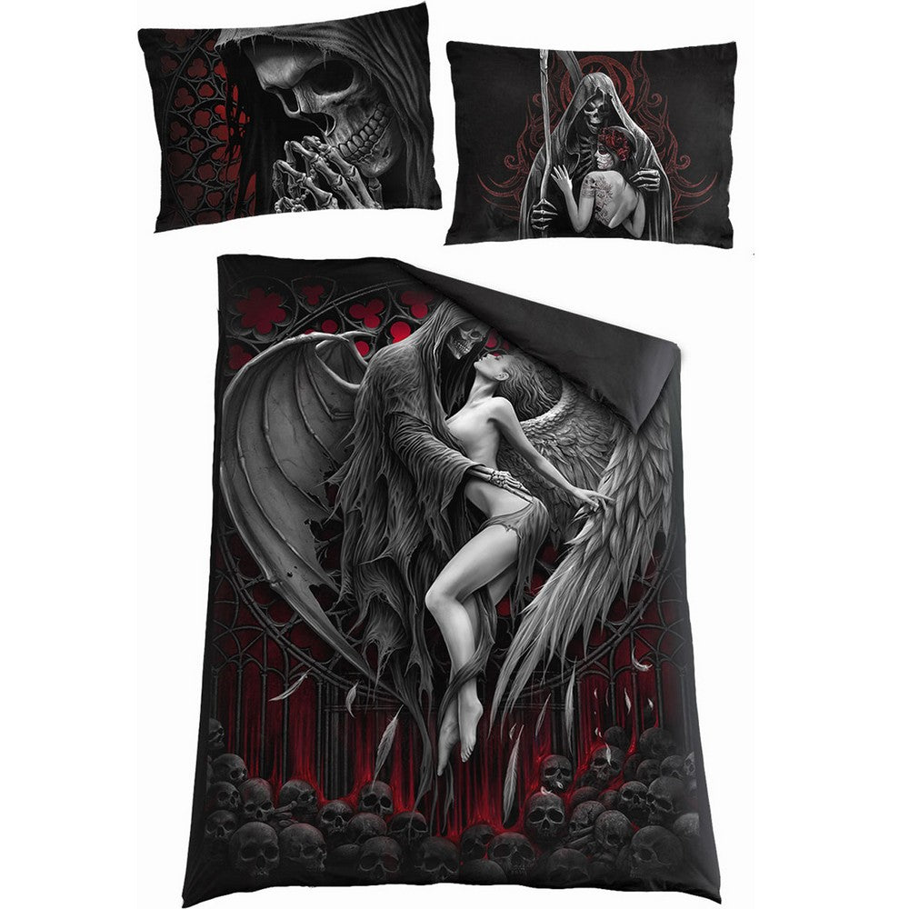 Black - Back - Spiral Direct Dead Kiss Duvet Cover Set