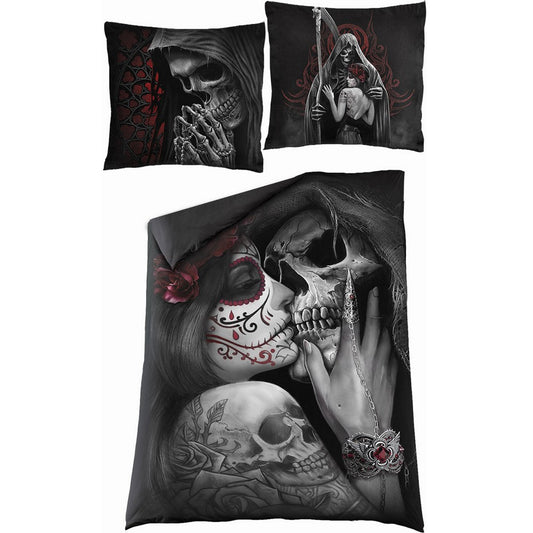 Black - Front - Spiral Direct Dead Kiss Duvet Cover Set