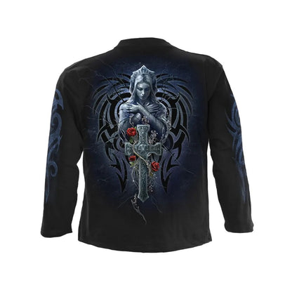 Black - Back - Spiral Direct Unisex Adult Grieving Angel Long-Sleeved T-Shirt