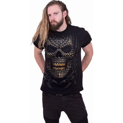 Black - Back - Spiral Direct Unisex Adult Black Gold T-Shirt