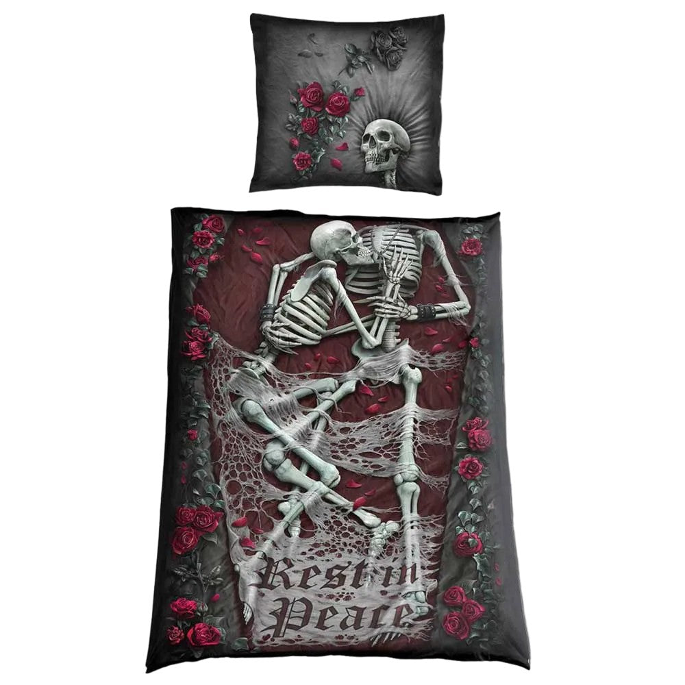 Black-Red-White - Front - Spiral Direct Rest In Peace Duvet Cover Set