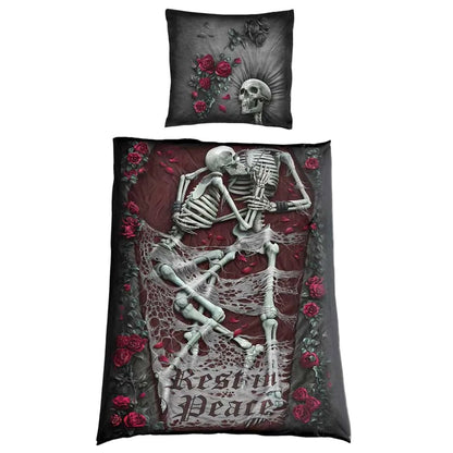Black-Red-White - Front - Spiral Direct Rest In Peace Duvet Cover Set