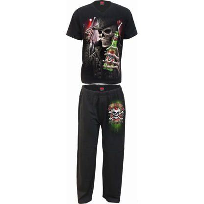 Black - Front - Spiral Direct Unisex Adult Triple 6 Pyjama Set (Pack of 4)