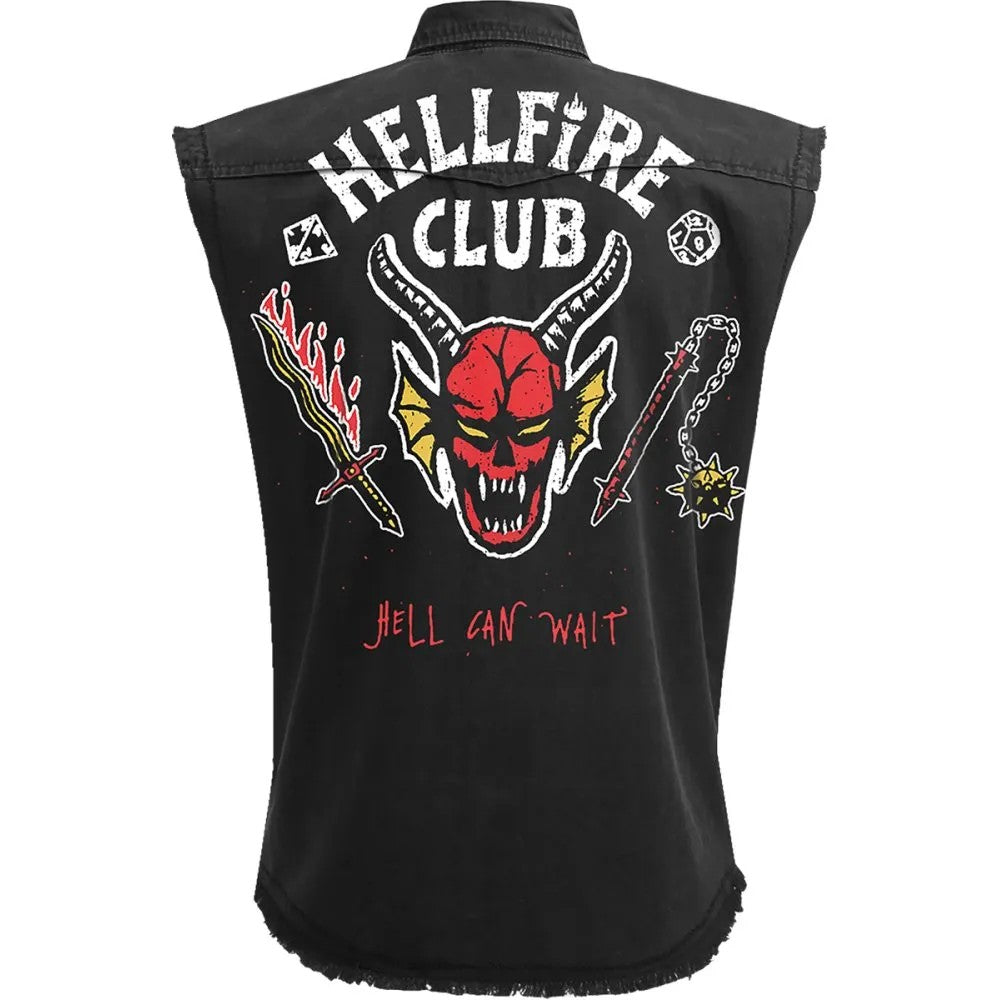 Black - Back - Spiral Direct Unisex Adult Hell Fire Club Stranger Things Shirt