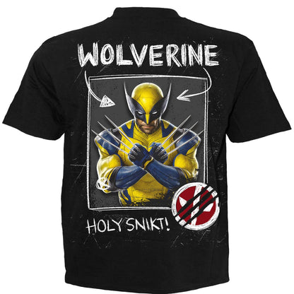 Black - Back - Spiral Direct Unisex Adult Wolverine Sketches Deadpool T-Shirt