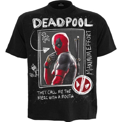 Black - Front - Spiral Direct Unisex Adult Wolverine Sketches Deadpool T-Shirt