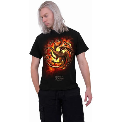 Black - Back - Spiral Direct Unisex Adult Dragon Flames House Of The Dragon T-Shirt