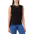 Black - Back - Spiral Direct Womens-Ladies Gothic Rock 2 in 1 Mesh Tie Neck Top
