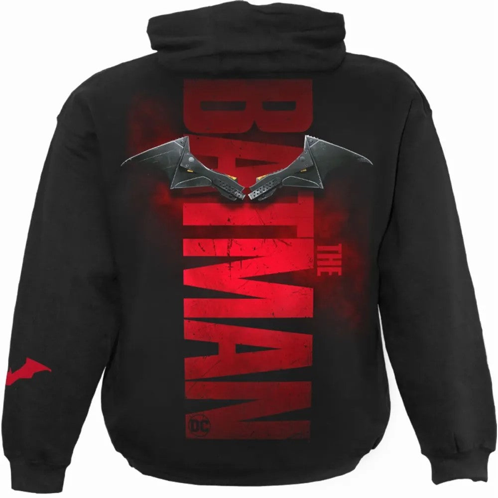 Black - Back - Spiral Direct Unisex Adult Shadows Batman Drawstring Hoodie