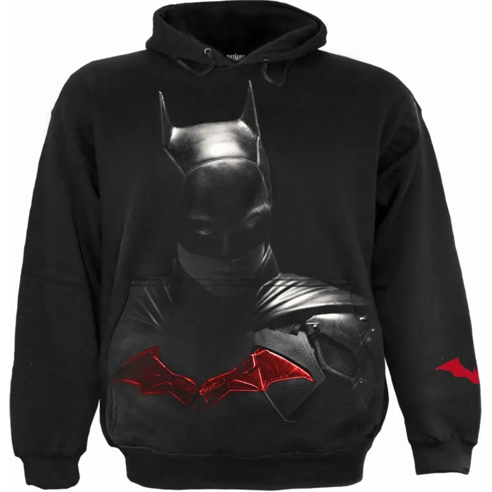 Black - Front - Spiral Direct Unisex Adult Shadows Batman Drawstring Hoodie