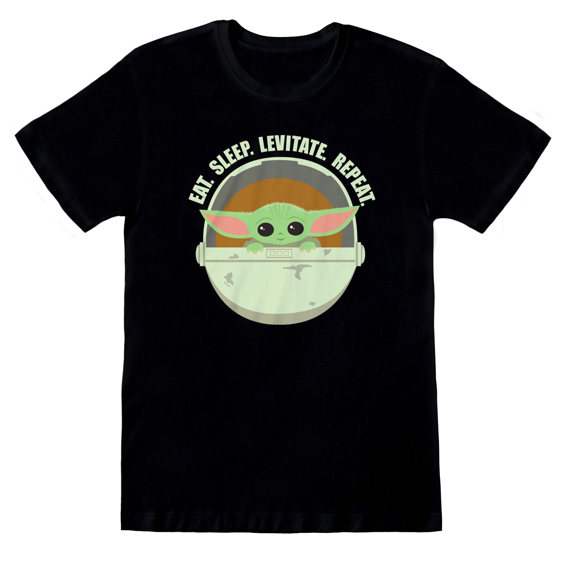Black - Front - Star Wars: The Mandalorian Unisex Adult Eat Sleep Levitate T-Shirt