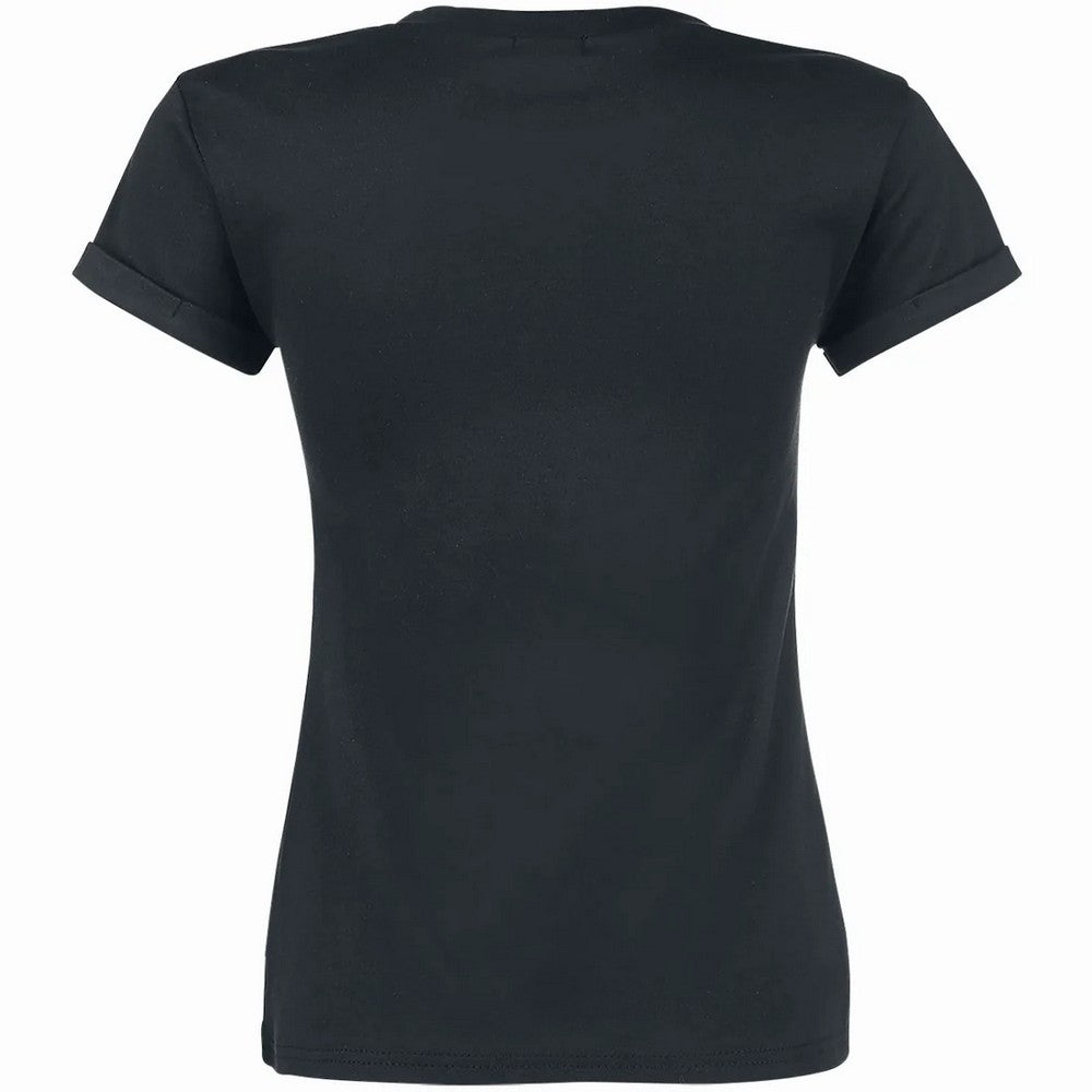 Black - Back - Spiral Direct Girls Urban Fashion Boat Neck Capped Sleeved T-Shirt