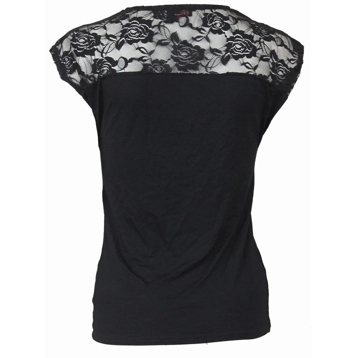 Black - Back - Spiral Direct Womens-Ladies Urban Fashion Lace Lace Shift Top