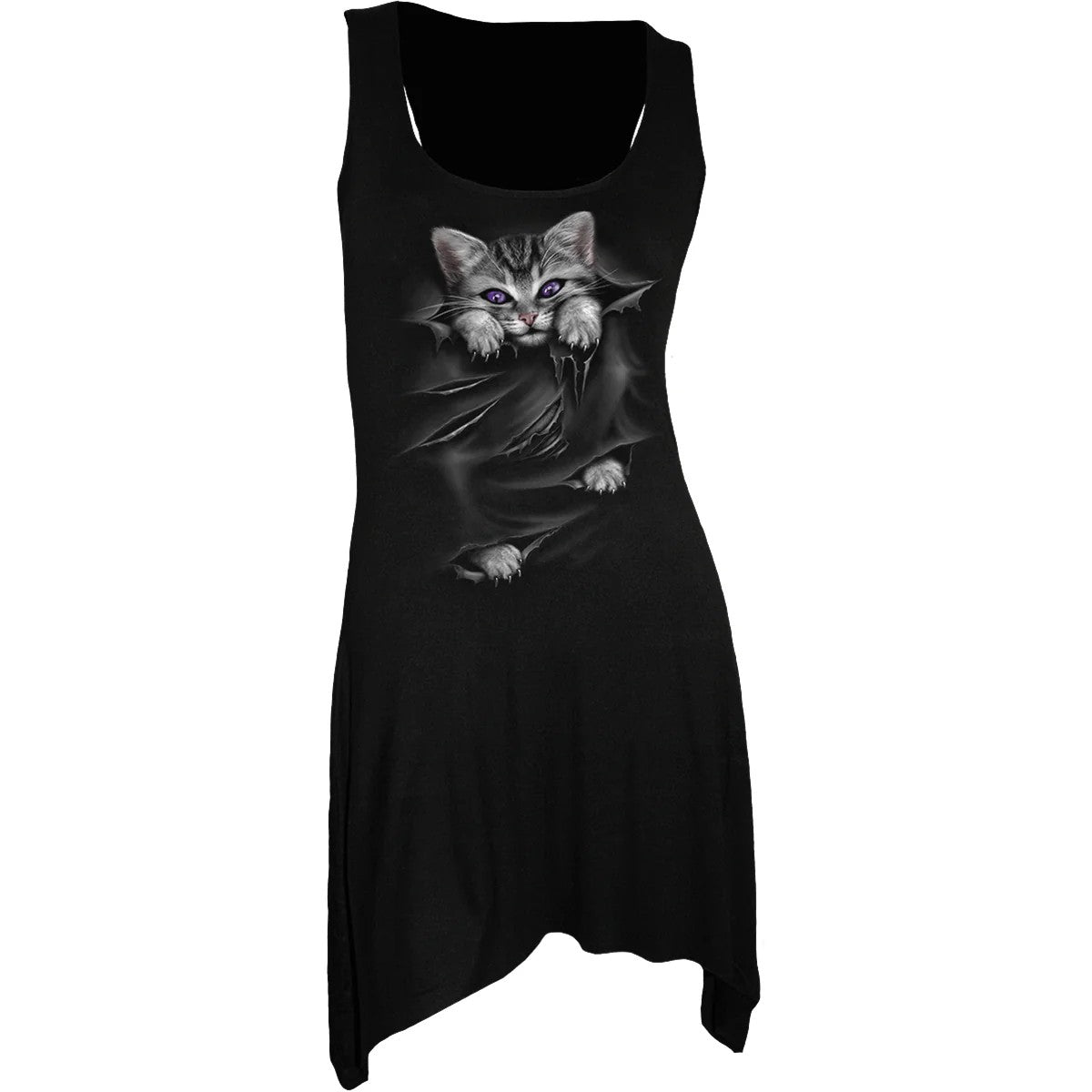 Black - Front - Spiral Direct Womens-Ladies Bright Eyes Camisole Dress
