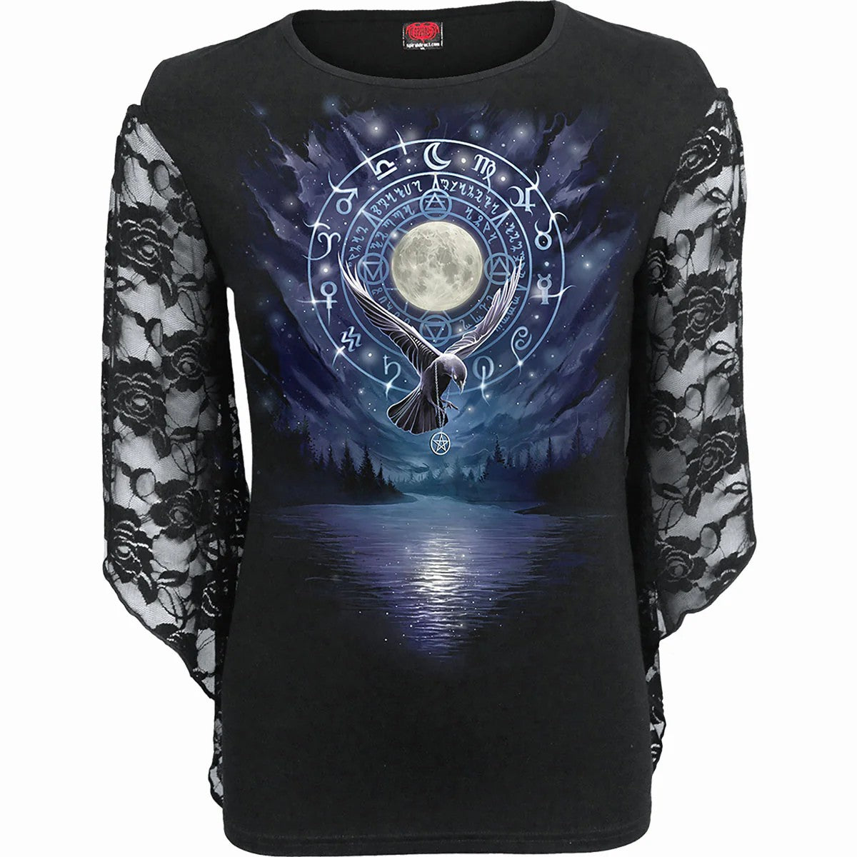 Black - Front - Spiral Direct Womens-Ladies Witchcraft Long-Sleeved Top