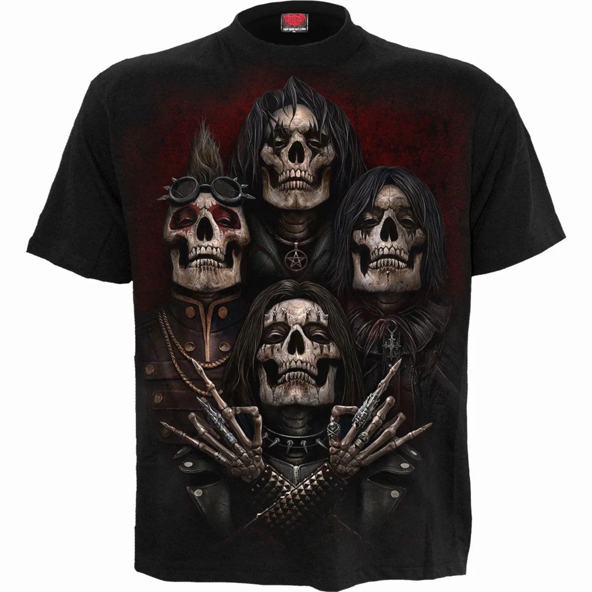 Black - Front - Spiral Direct Unisex Adult Faces Of Goth Short-Sleeved T-Shirt