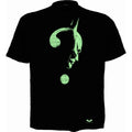 Black - Back - Spiral Direct Unisex Adult Riddler Batman Logo T-Shirt