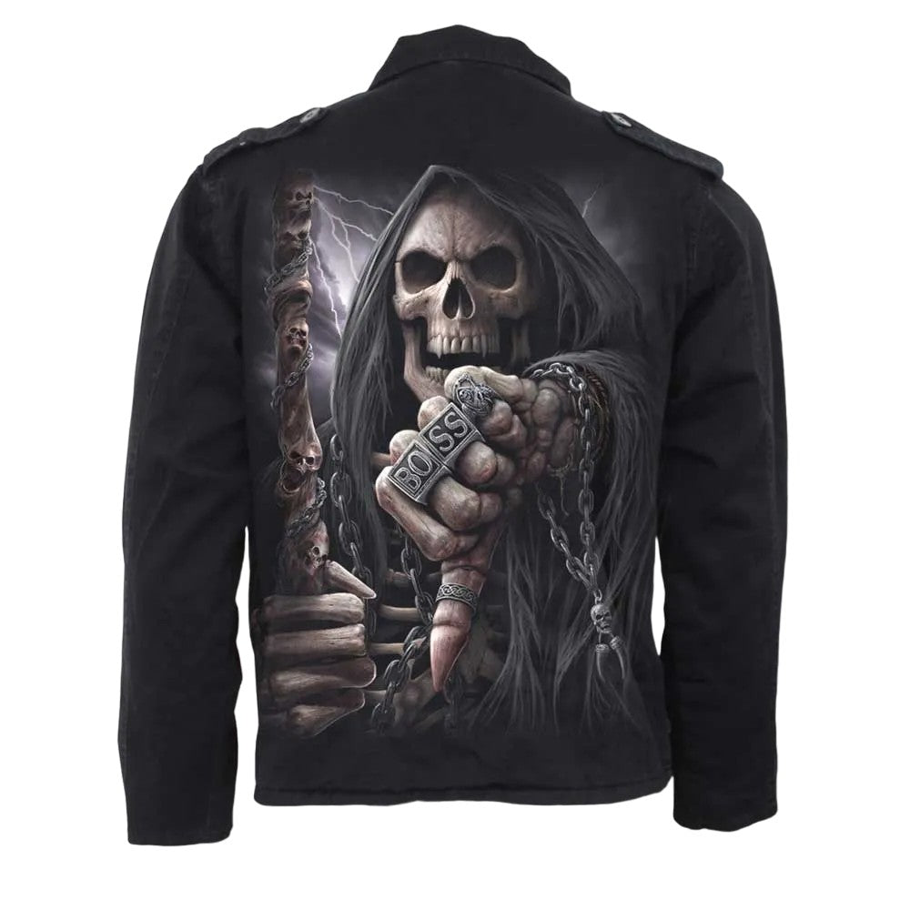 Black - Back - Spiral Direct Unisex Adult Boss Reaper Jacket