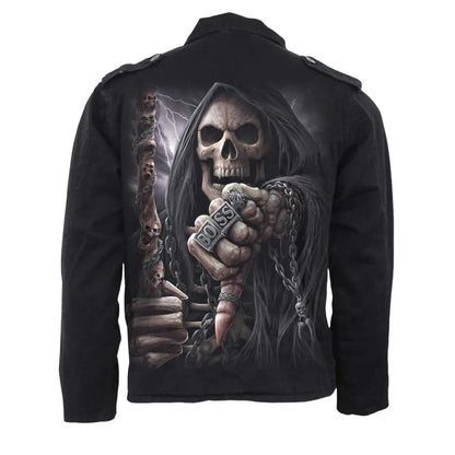 Black - Back - Spiral Direct Unisex Adult Boss Reaper Jacket