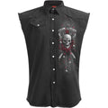 Black - Front - Spiral Direct Unisex Adult Dotd Bikers Stone Wash Sleeveless Shirt