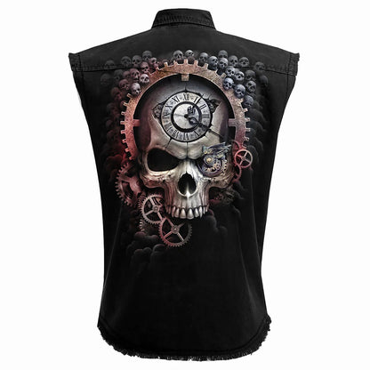 Black - Back - Spiral Direct Unisex Adult Reaper Time Stone Wash Sleeveless Shirt
