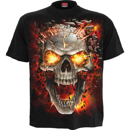 Black - Front - Spiral Direct Childrens-Kids Skull Blast Short-Sleeved T-Shirt