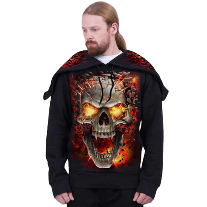 Black - Side - Spiral Direct Unisex Adult Skull Blast Hoodie