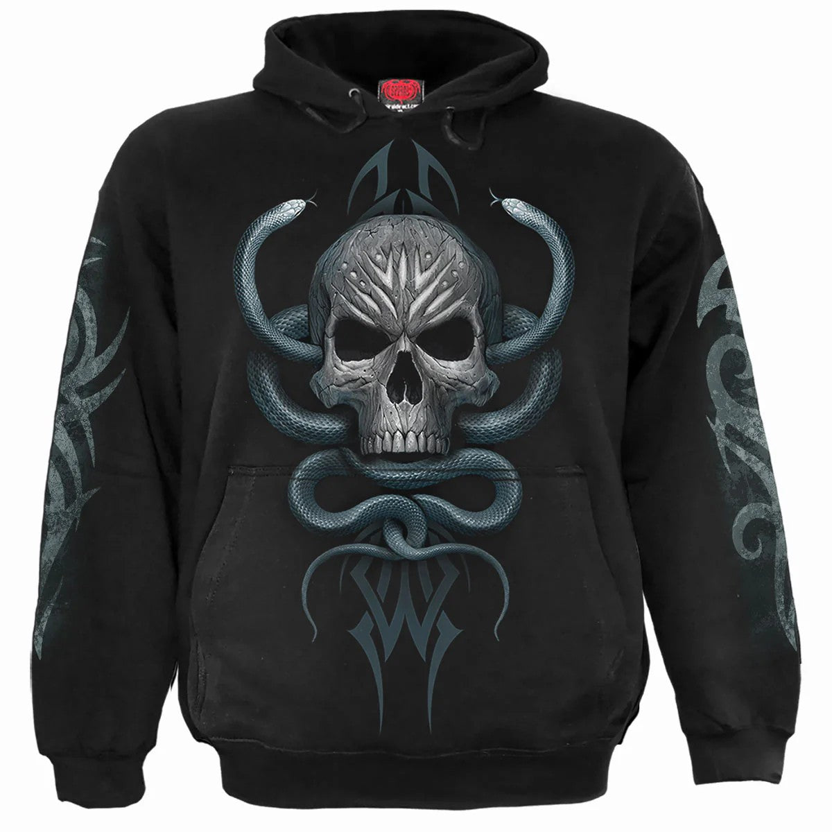 Black - Front - Spiral Direct Unisex Adult Stone Gaze Hoodie