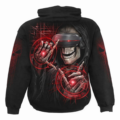 Black - Back - Spiral Direct Unisex Adult Cyber Death Hoodie