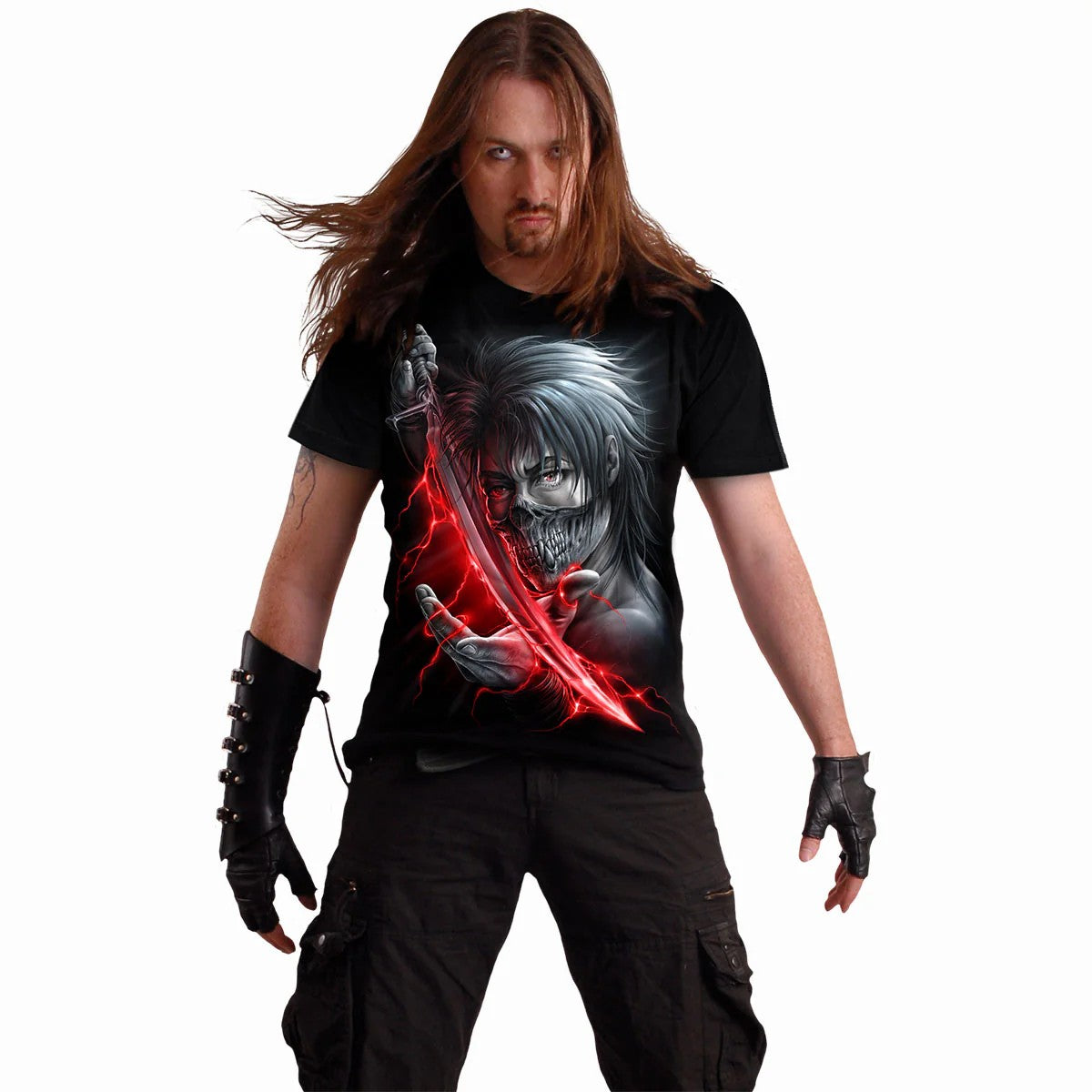 Black - Side - Spiral Direct Unisex Adult Aku No Short-Sleeved T-Shirt