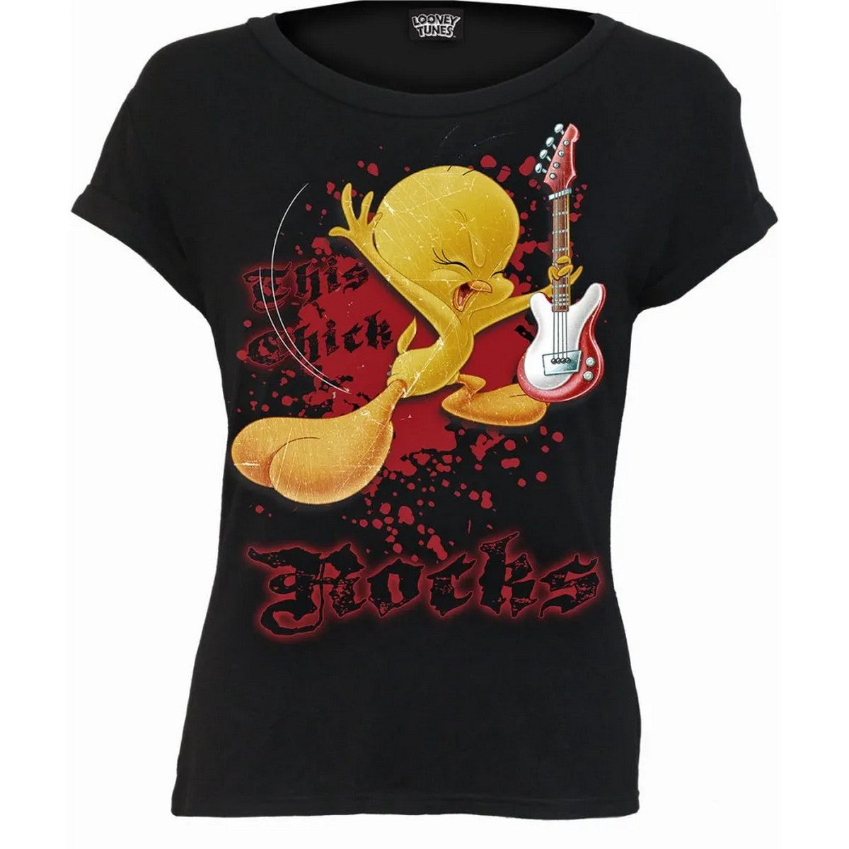 Black - Front - Spiral Direct Womens-Ladies Tweety Looney Tunes T-Shirt