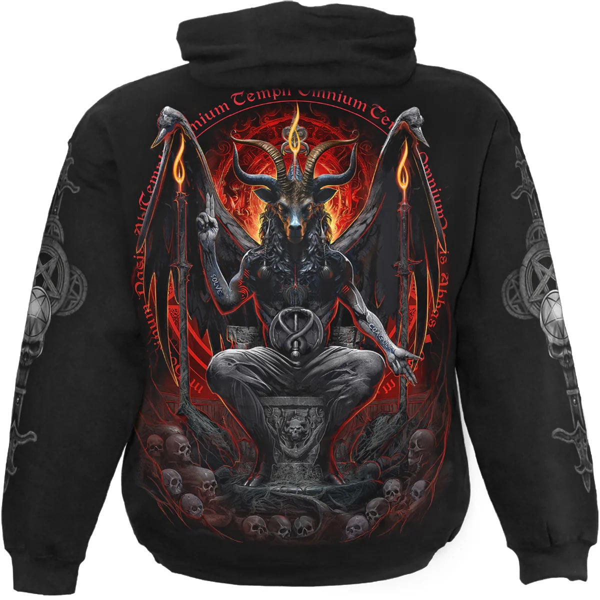 Black - Back - Spiral Direct Unisex Adult Baphomet Hoodie