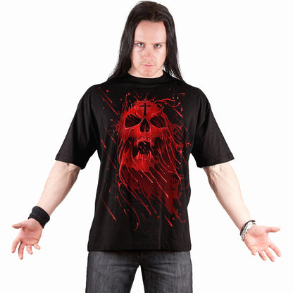 Black - Side - Spiral Direct Unisex Adult Pure Blood T-Shirt