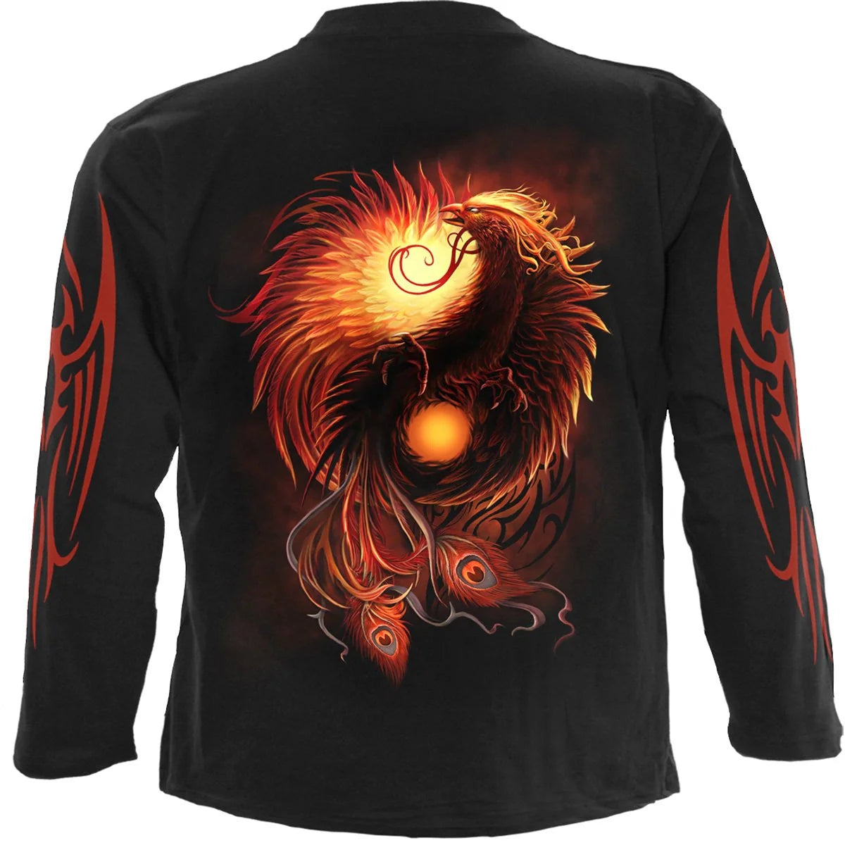 Black - Back - Spiral Direct Unisex Adult Phoenix Arisen Long-Sleeved T-Shirt