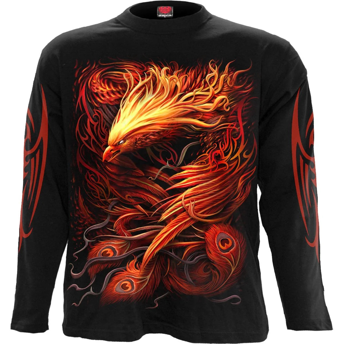 Black - Front - Spiral Direct Unisex Adult Phoenix Arisen Long-Sleeved T-Shirt
