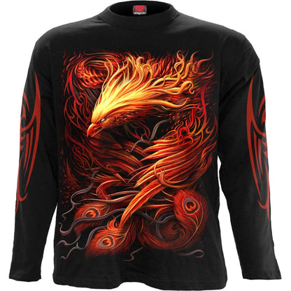 Black - Front - Spiral Direct Unisex Adult Phoenix Arisen Long-Sleeved T-Shirt