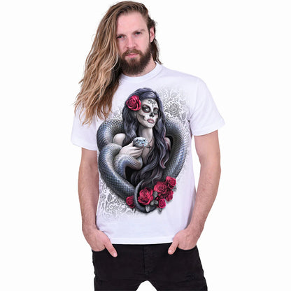 White - Back - Spiral Direct Unisex Adult Poison Heart T-Shirt