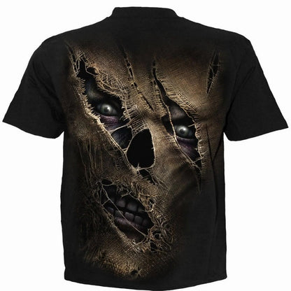 Black - Back - Spiral Direct Unisex Adult Thread Scare T-Shirt