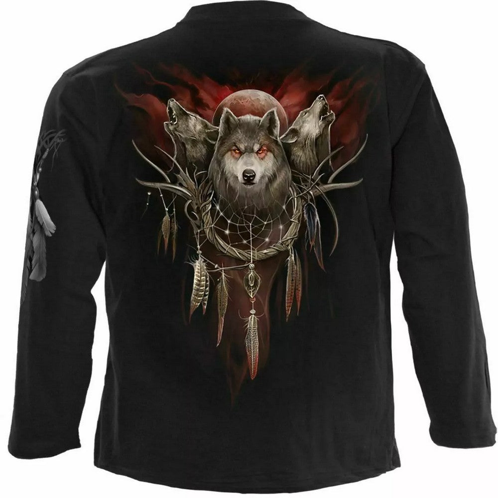 Black - Back - Spiral Direct Unisex Adult Cry Of The Wolf Long-Sleeved T-Shirt
