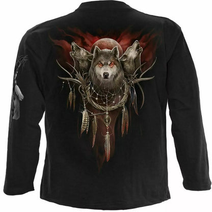 Black - Back - Spiral Direct Unisex Adult Cry Of The Wolf Long-Sleeved T-Shirt