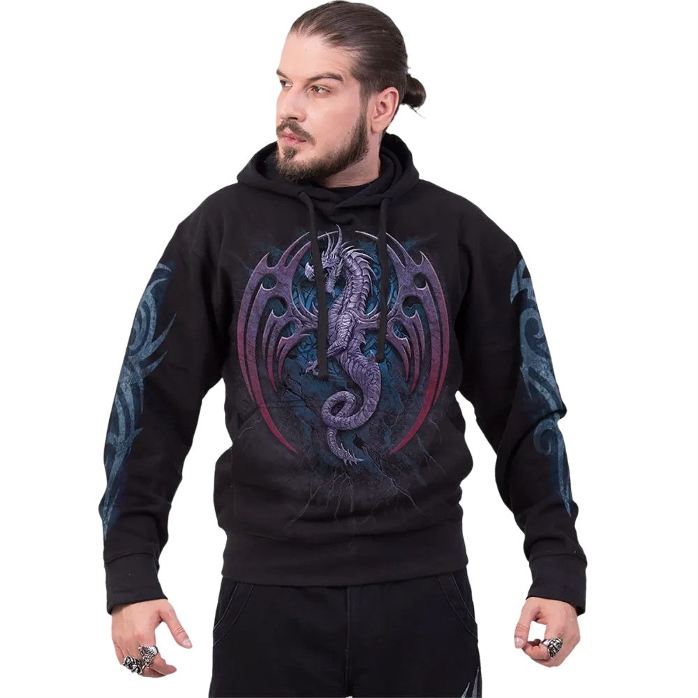 Black - Side - Spiral Direct Unisex Adult Dragon Borne Hoodie