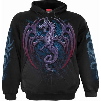 Black - Front - Spiral Direct Unisex Adult Dragon Borne Hoodie