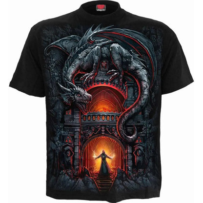 Black - Front - Spiral Direct Unisex Adult Dragon´s Lair Short-Sleeved T-Shirt