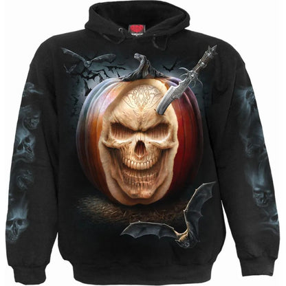 Black - Front - Spiral Direct Unisex Adult Carving Death Hoodie