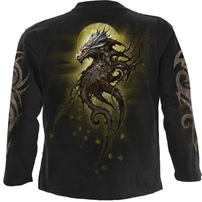 Black - Back - Spiral Direct Unisex Adult Oak Dragon Long-Sleeved T-Shirt