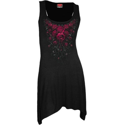 Black - Front - Spiral Direct Womens-Ladies Blood Rose Camisole Dress