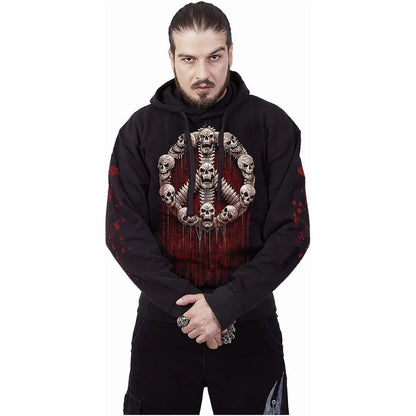 Black - Side - Spiral Direct Unisex Adult War Kills Hoodie
