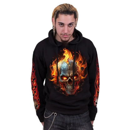 Black - Side - Spiral Direct Unisex Adult Night Rider Hoodie