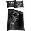 Black - Back - Spiral Direct Skull Scroll Duvet Cover Set