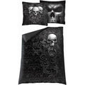 Black - Front - Spiral Direct Skull Scroll Duvet Cover Set